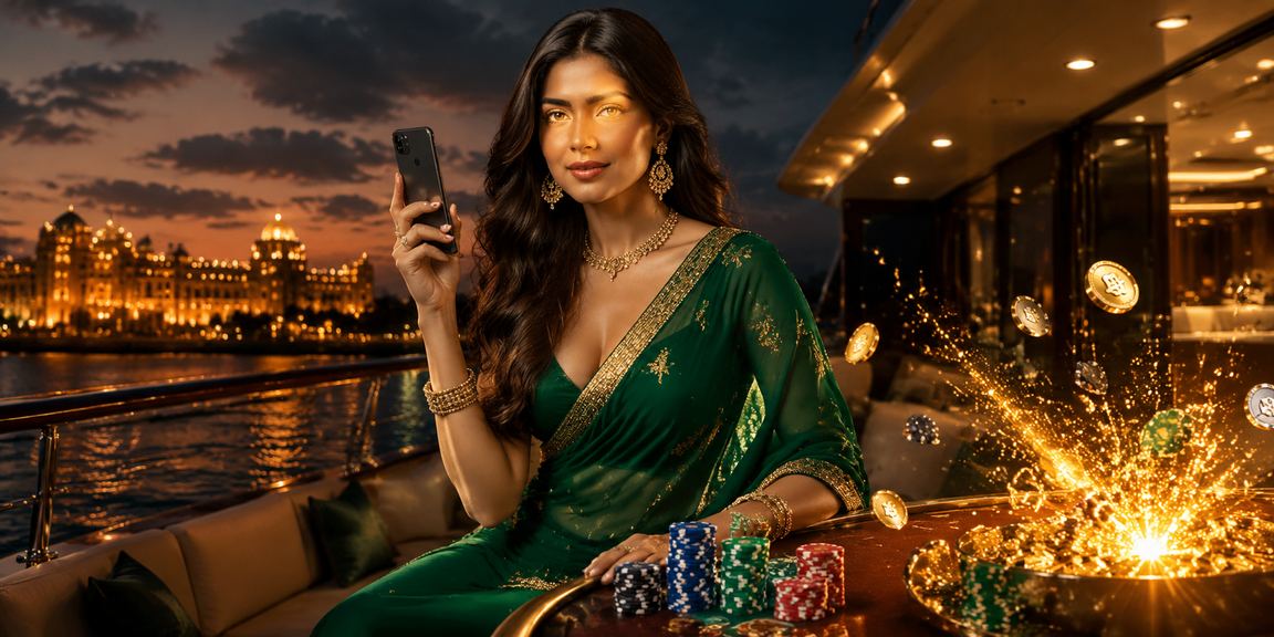 Indian woman enjoying cricket betting on mobile